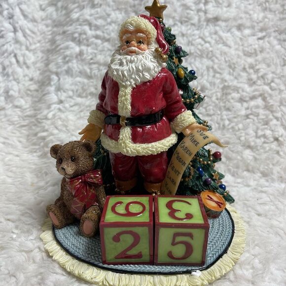 Fitz&Floyd ceramic Holiday countdown Calendar musical tuneHere comes Santa Claus - Picture 1 of 10